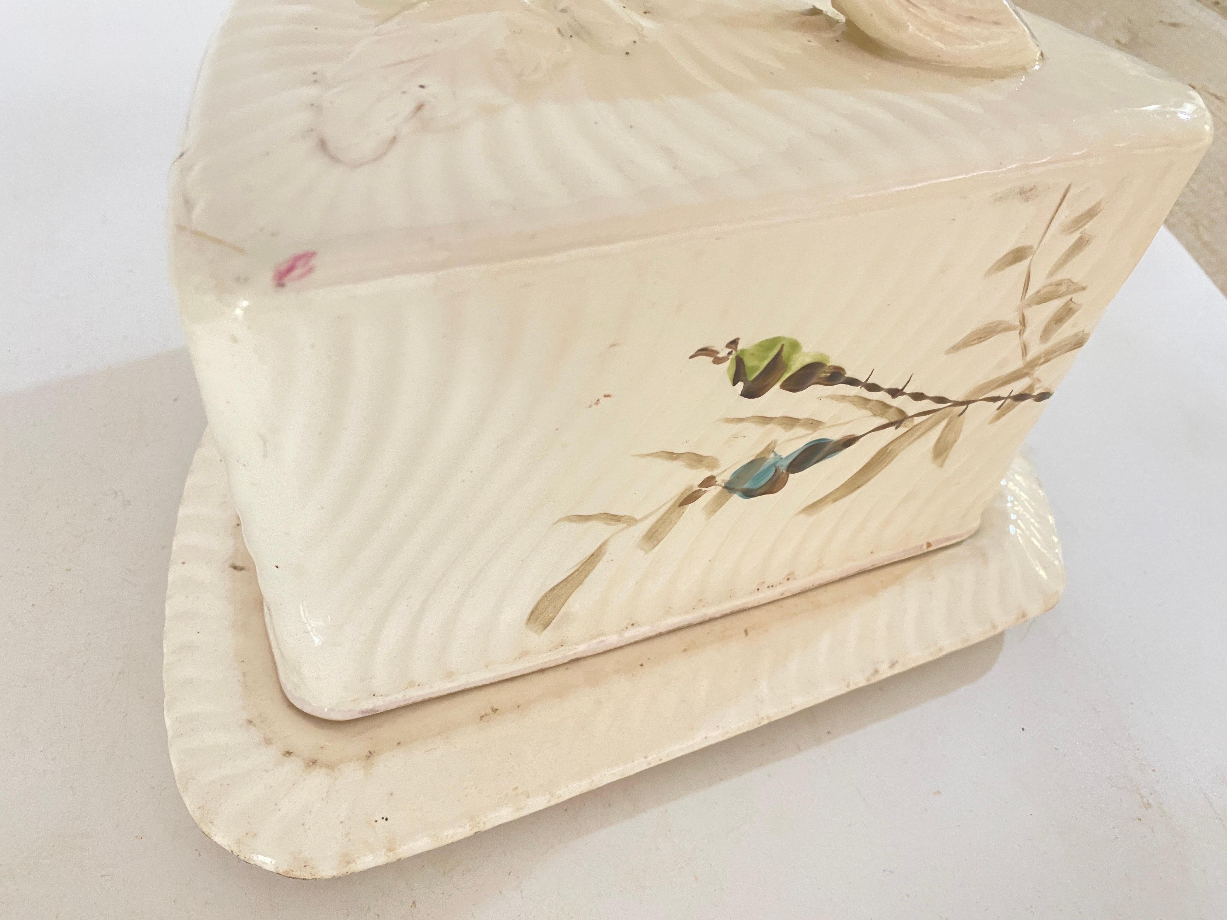 Cheese Tray in Ceramic France 1970s White Color signed For Sale 5