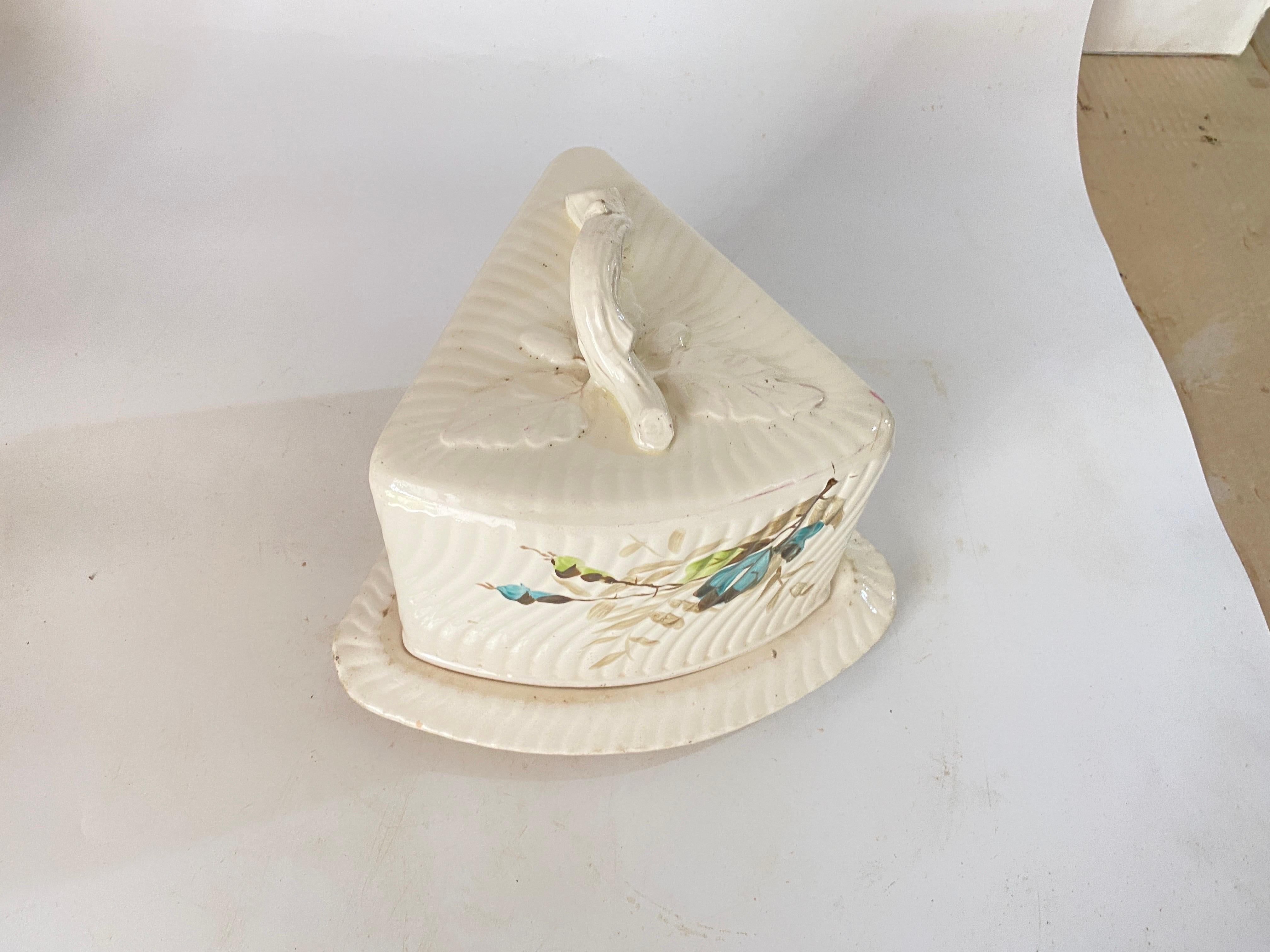 Cheese Tray in Ceramic France 1970s White Color signed For Sale 1