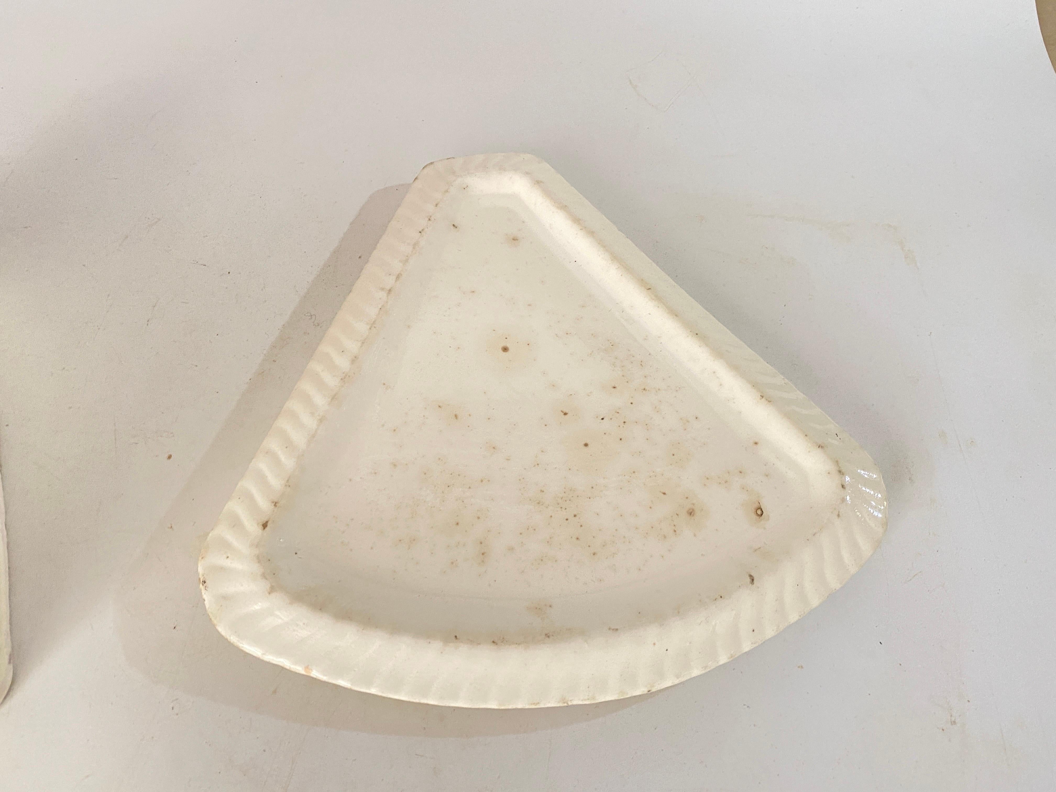 Cheese Tray in Ceramic France 1970s White Color signed For Sale 2