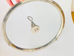 Cheese Tray in Metal and Glass, France XX Century Silver Color