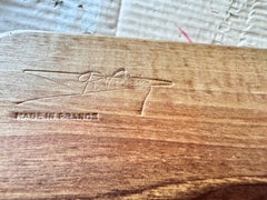 Bandeja de Queso con Cuchillo en Madera y Cuerno Francia Años 70 Color Marrón