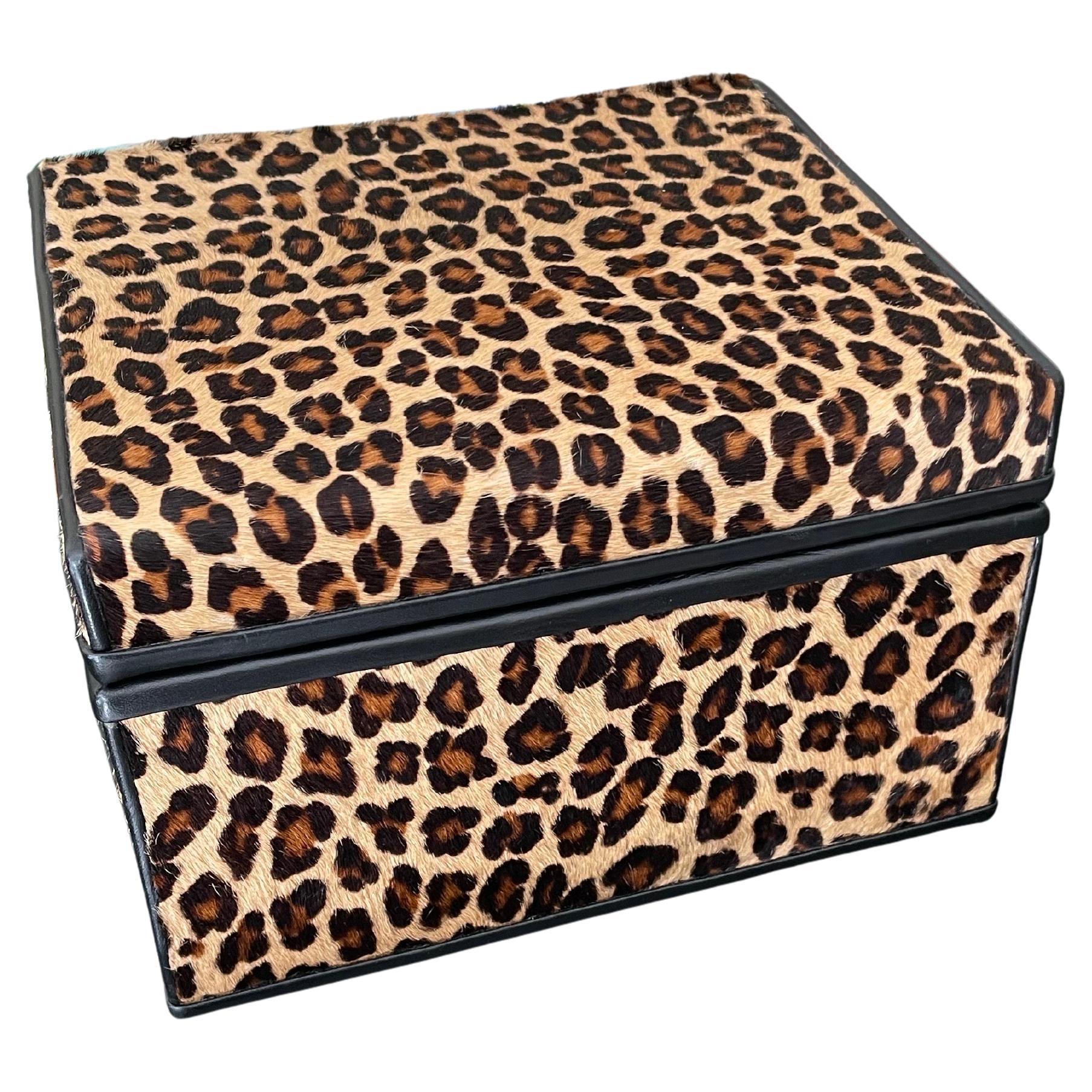 Cheetah Design Lederhaut Box im Angebot