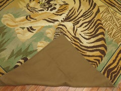 Leopard Pictorial Portuguese Needlepoint Woven by Jacques Yesel Muiden