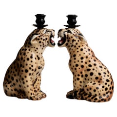 Cheetah Porcelain Candle Holder