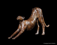 Cheetah Stretching Ingwe FoundryS31 Bronze Sculpture Maquette 3/15 Monogram BMR