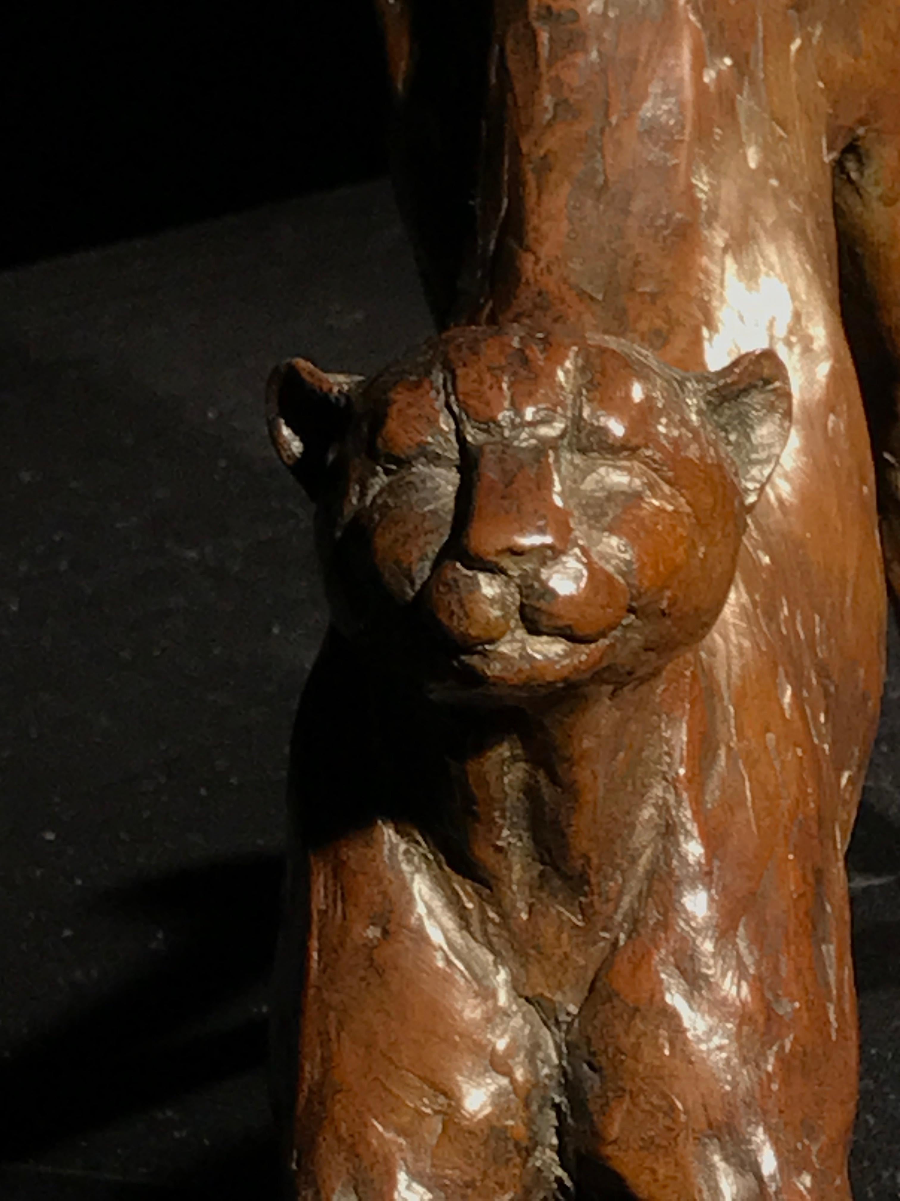 XXIe siècle et contemporain Maquette de sculpture en bronze Ingwe FoundryS31 en forme de guépard extensible 3/15 Monogramme BMR en vente
