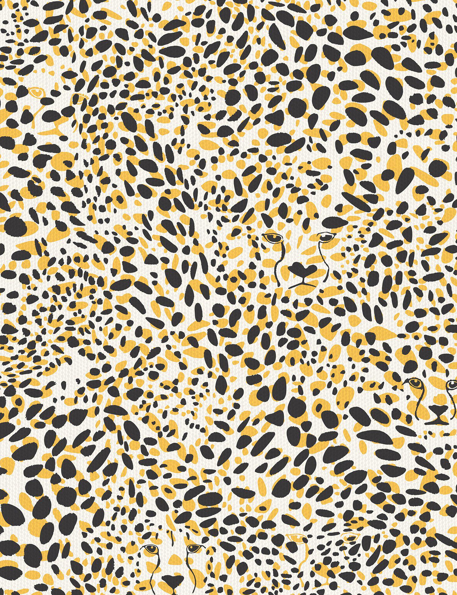 Contemporary Cheetah Vision Pillow in Aventura 'Golden Yellow, Black and Cream' For Sale