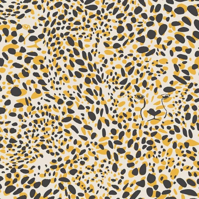 Cheetah Vision Designer-Tapete in Farbe Aventura 'Gelb, Schwarz und Weiß' (Moderne) im Angebot