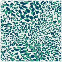 Cheetah Vision Designer Wallpaper in Grassland 'Teal, Green and White'