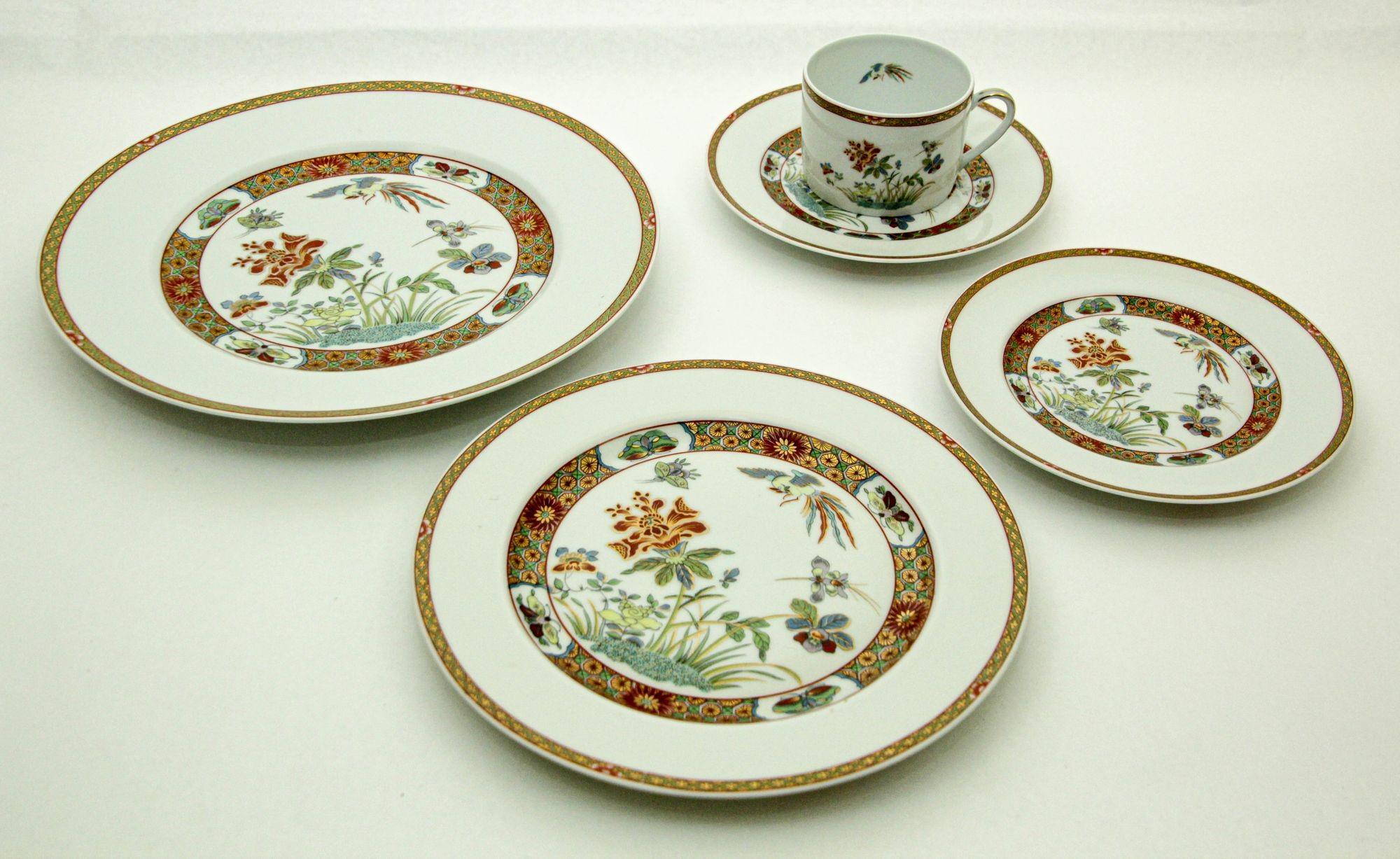 Juego de 5 piezas de porcelana Chef D'Oeuvre by Bernardaud Limoges France Chinoiserie en venta