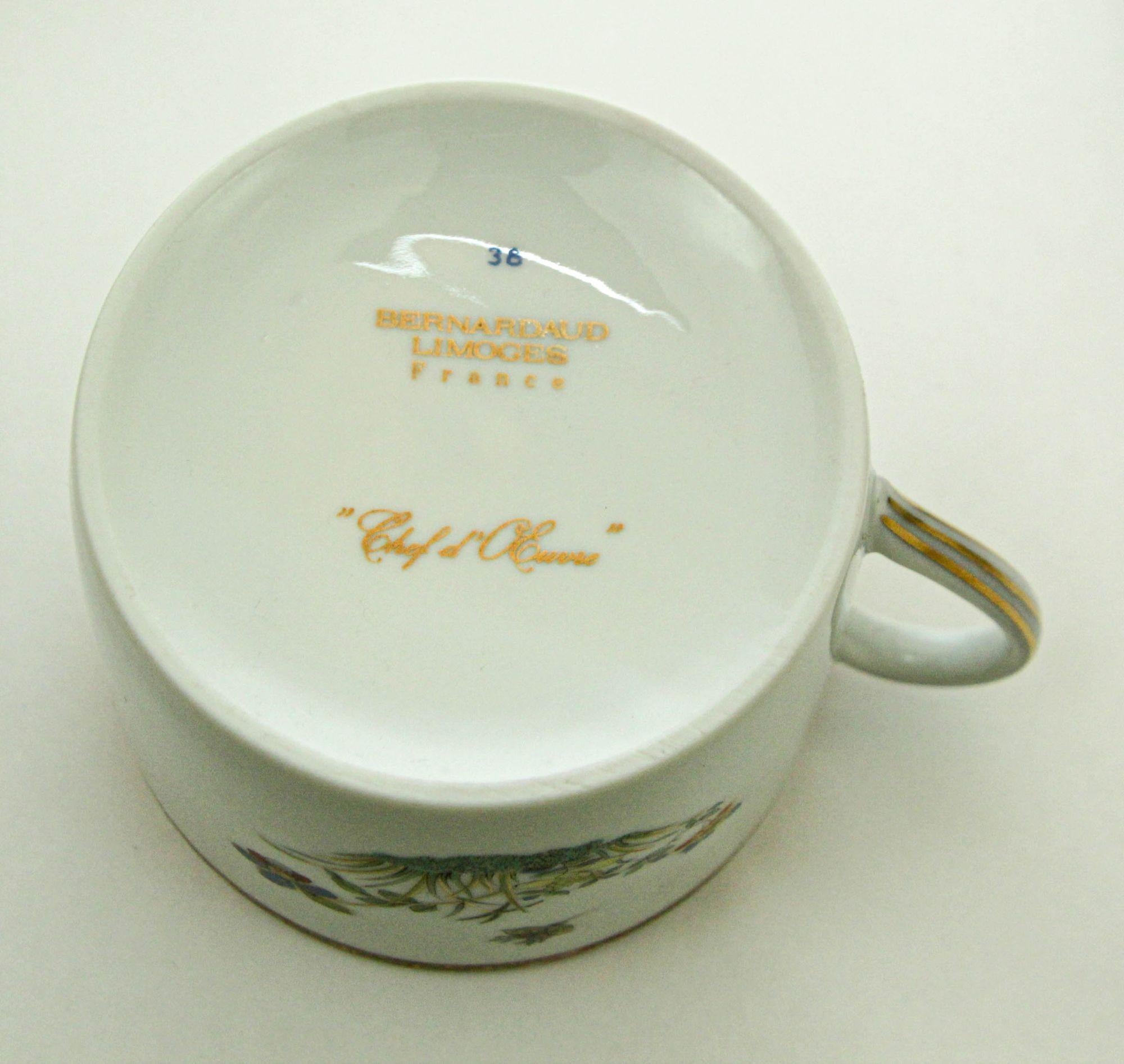 Juego de 5 piezas de porcelana Chef D'Oeuvre by Bernardaud Limoges France Porcelana en venta