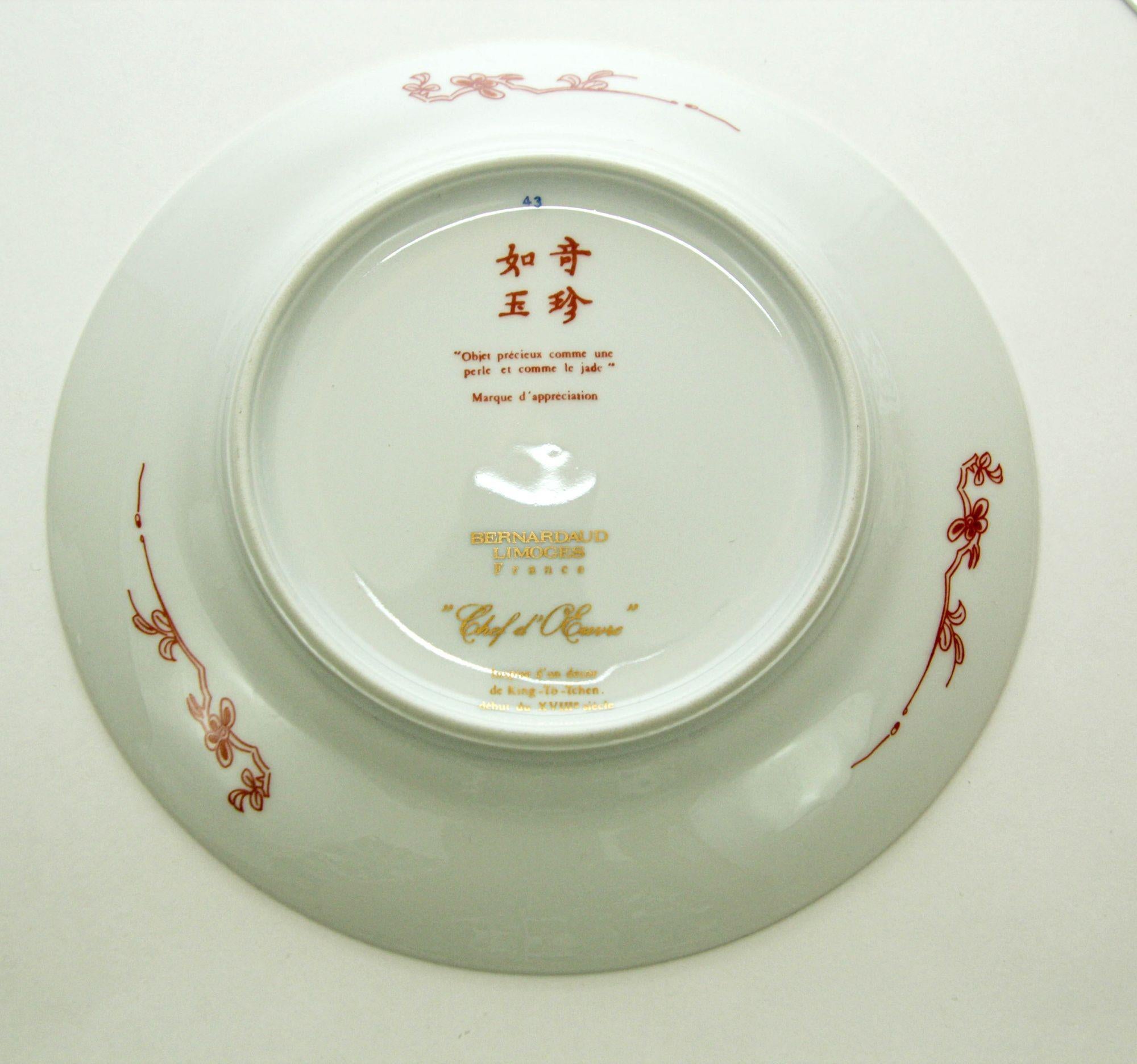 Juego de 5 piezas de porcelana Chef D'Oeuvre by Bernardaud Limoges France en venta 1