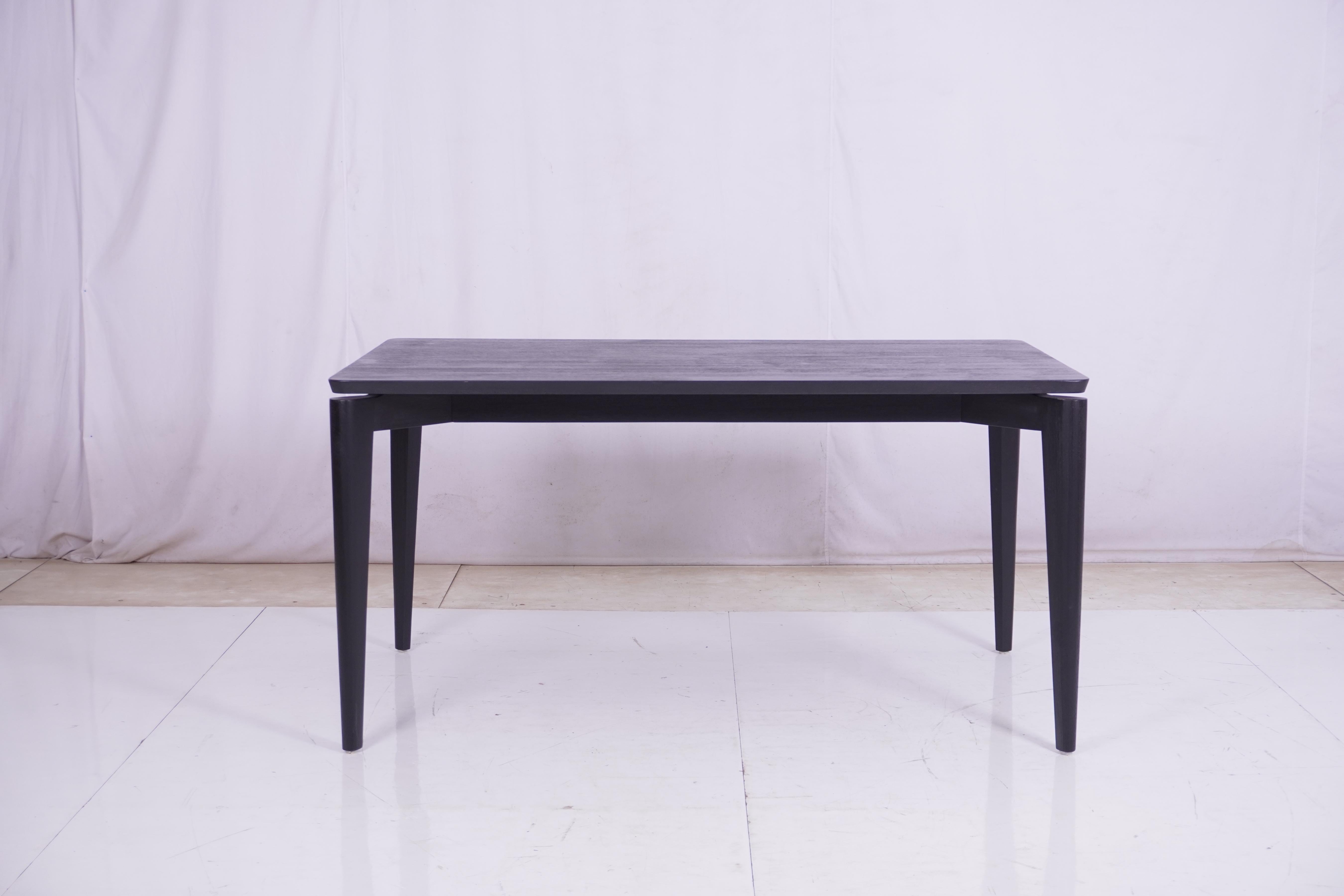 Javanese Chef's Table, Teak Dining Table in a Black Finish For Sale