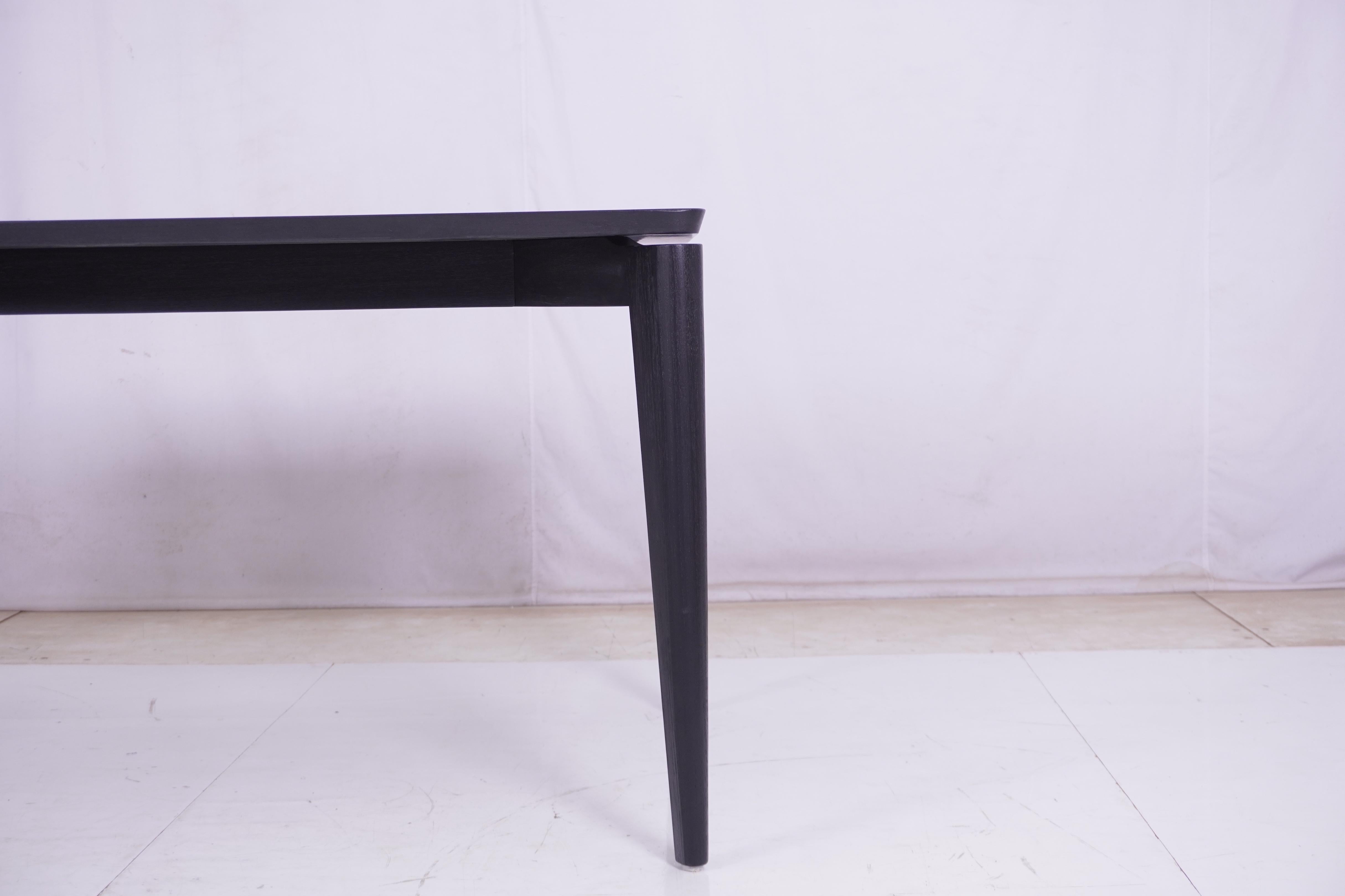 Chef's Table, Teak Dining Table in a Black Finish For Sale 2