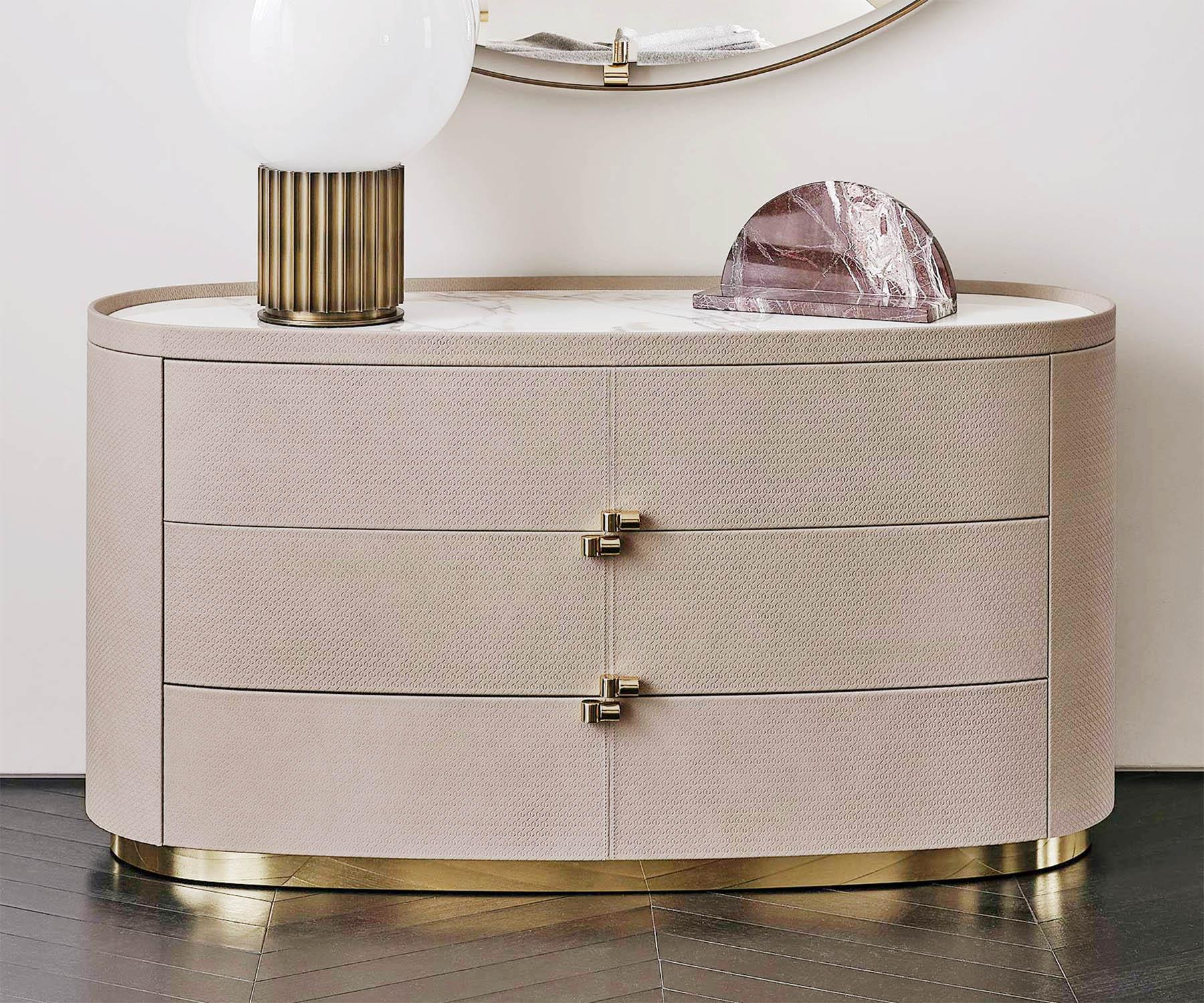 Brass Chelby Chest of Drawers For Sale