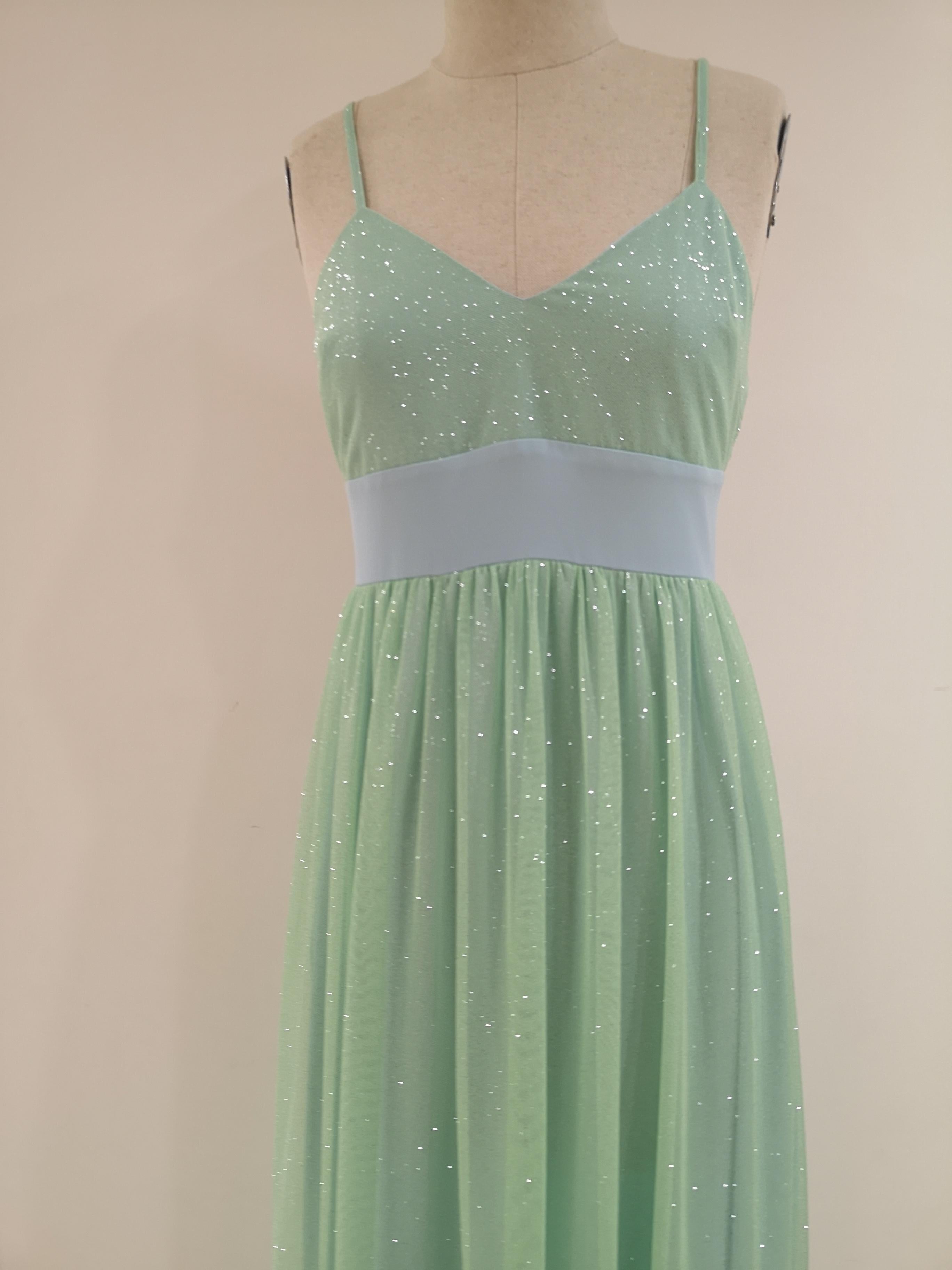 Chelidonia green glitter long dress
totally made in italy
total lenght 135 cm