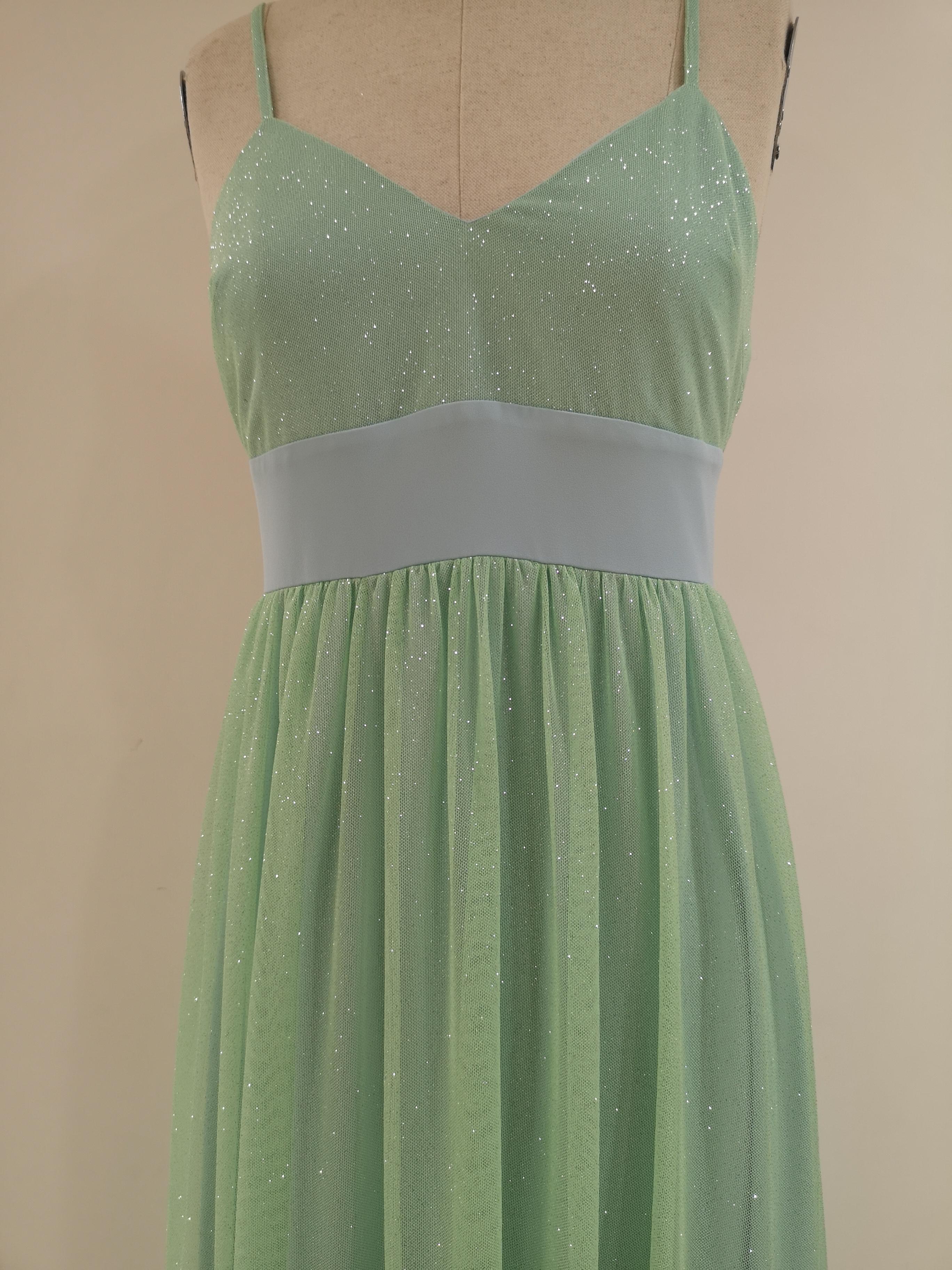 Gray Chelidonia green glitter long dress