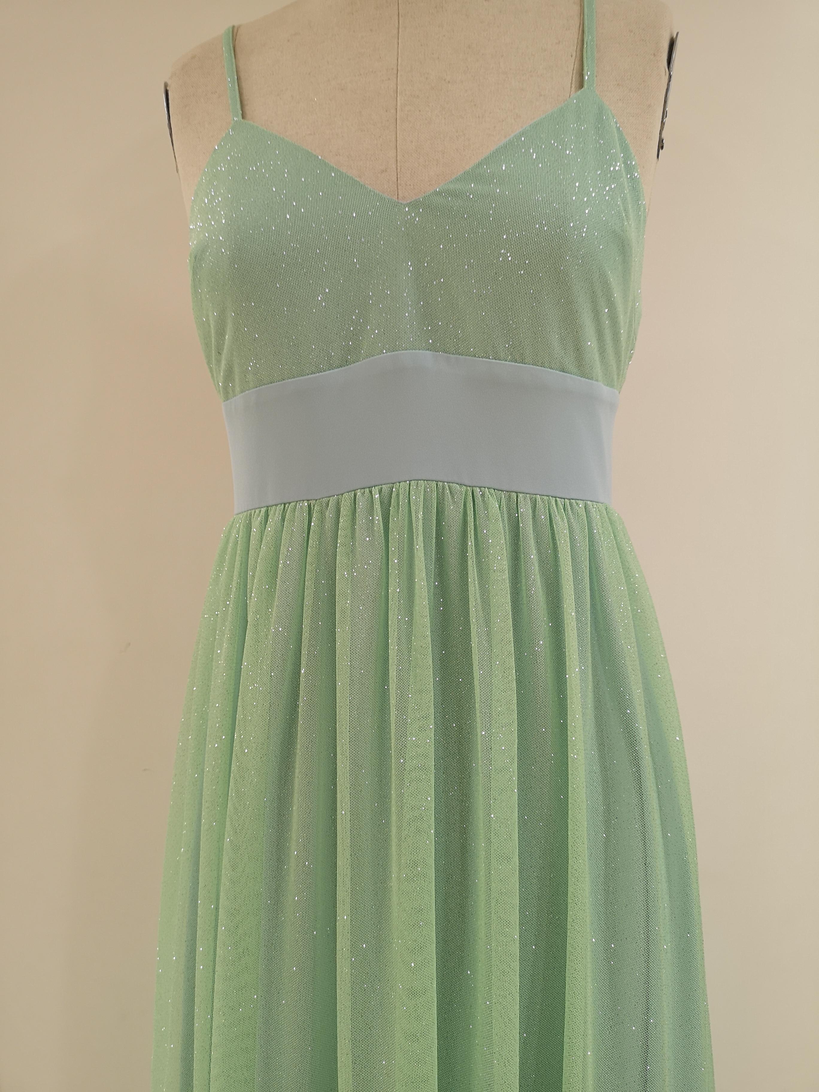 Chelidonia green glitter long dress In New Condition In Capri, IT