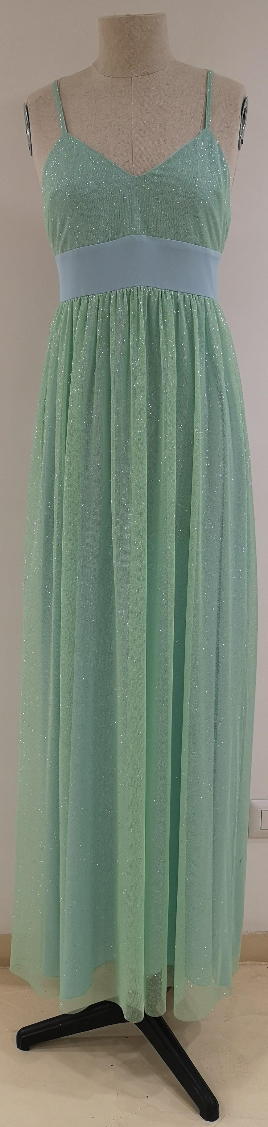 Chelidonia green glitter long dress 1