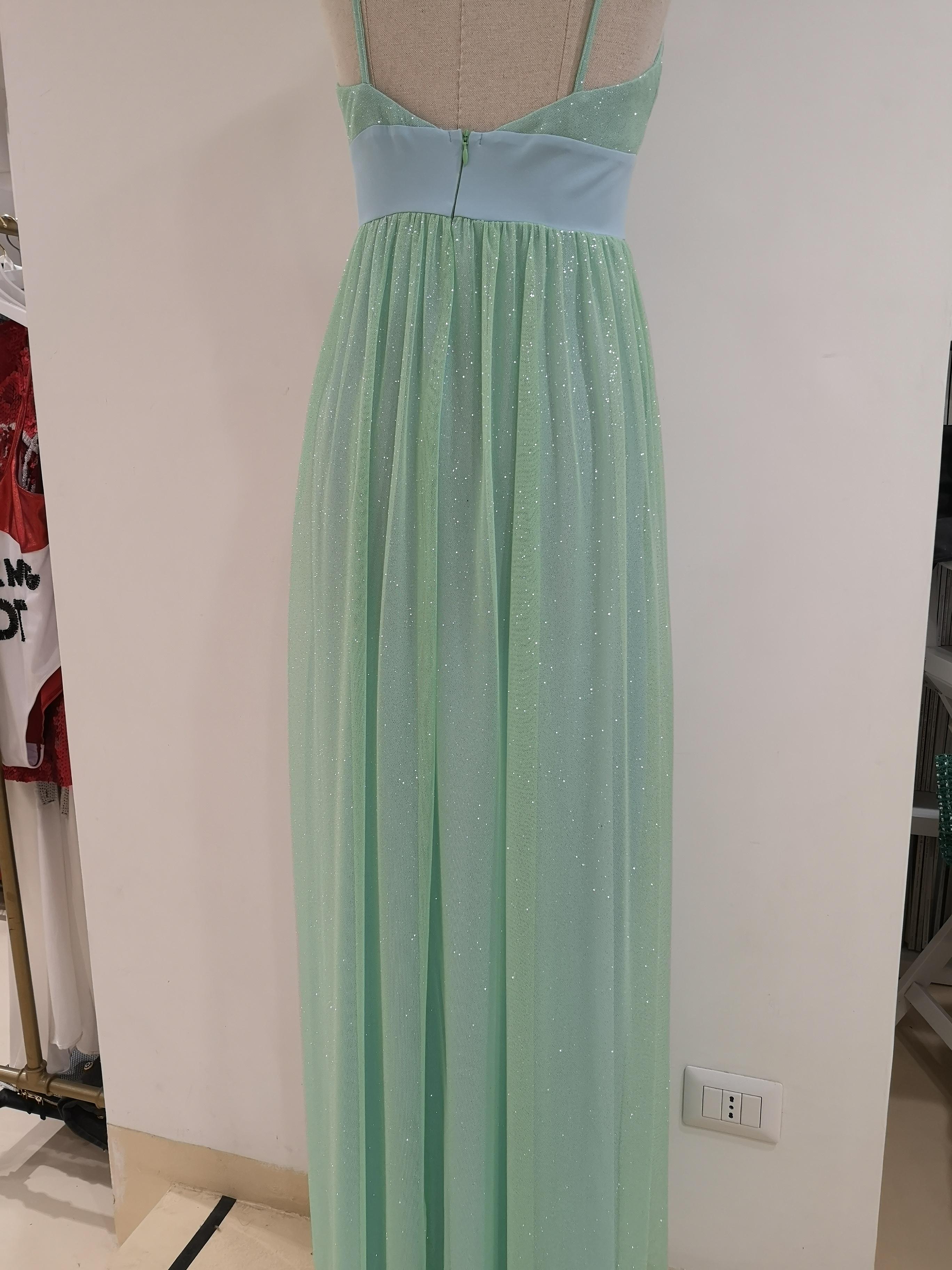 Chelidonia green glitter long dress 3