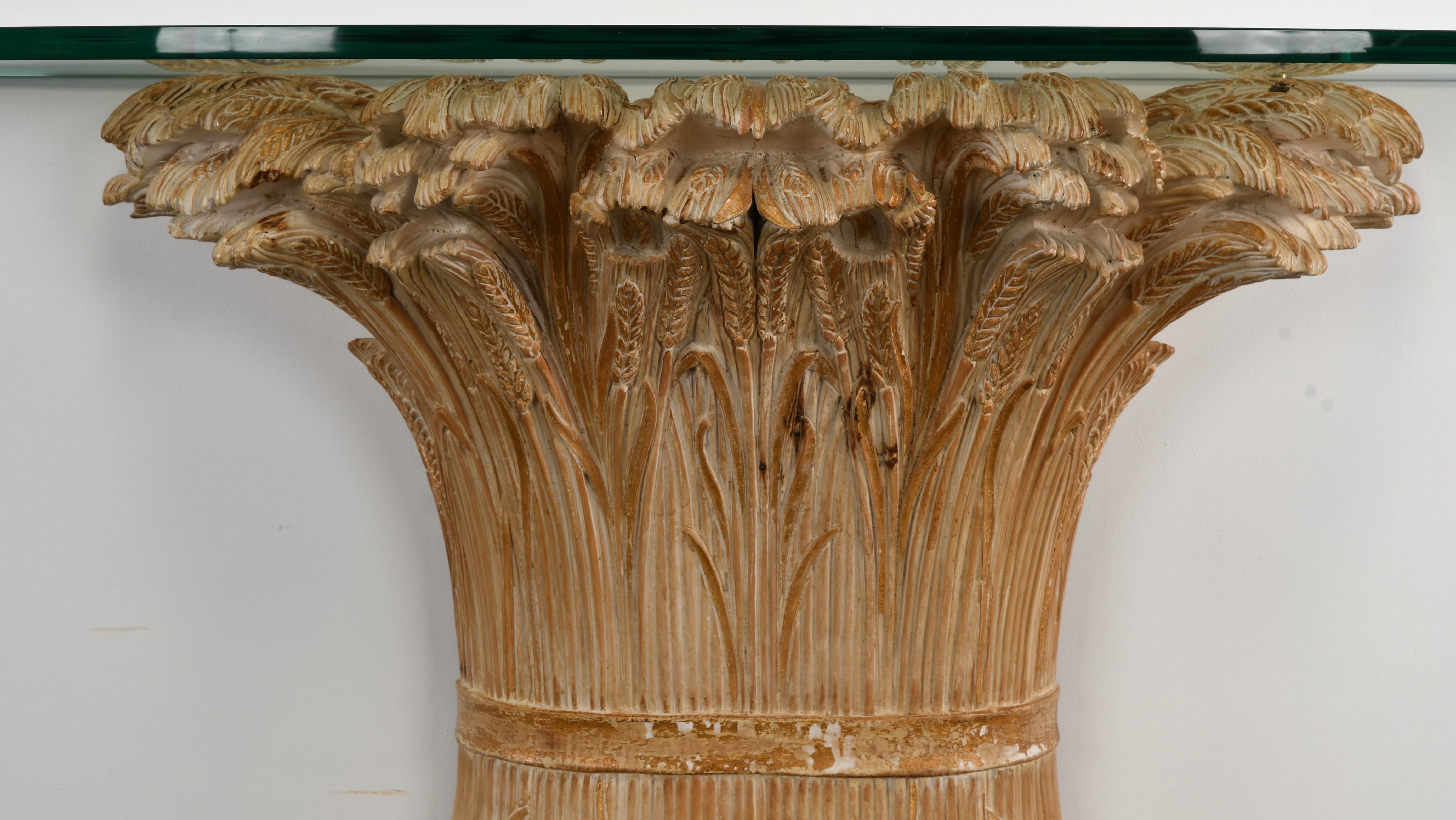 Hand-Crafted Chelini Hand Carved Wheat Sheaf Console, 20th Century