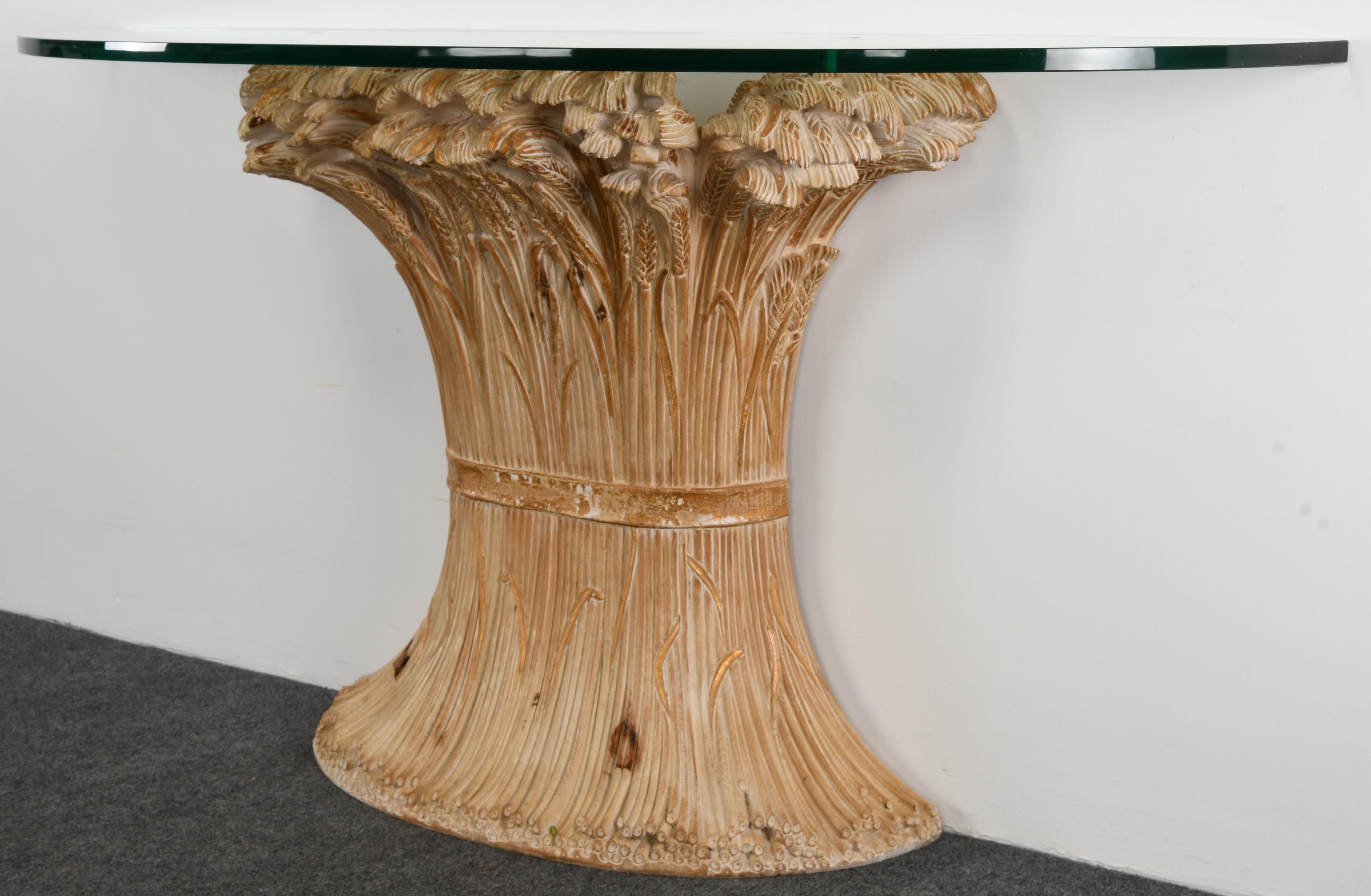 Chelini Hand Carved Wheat Sheaf Console, 20th Century In Good Condition In Hamburg, PA