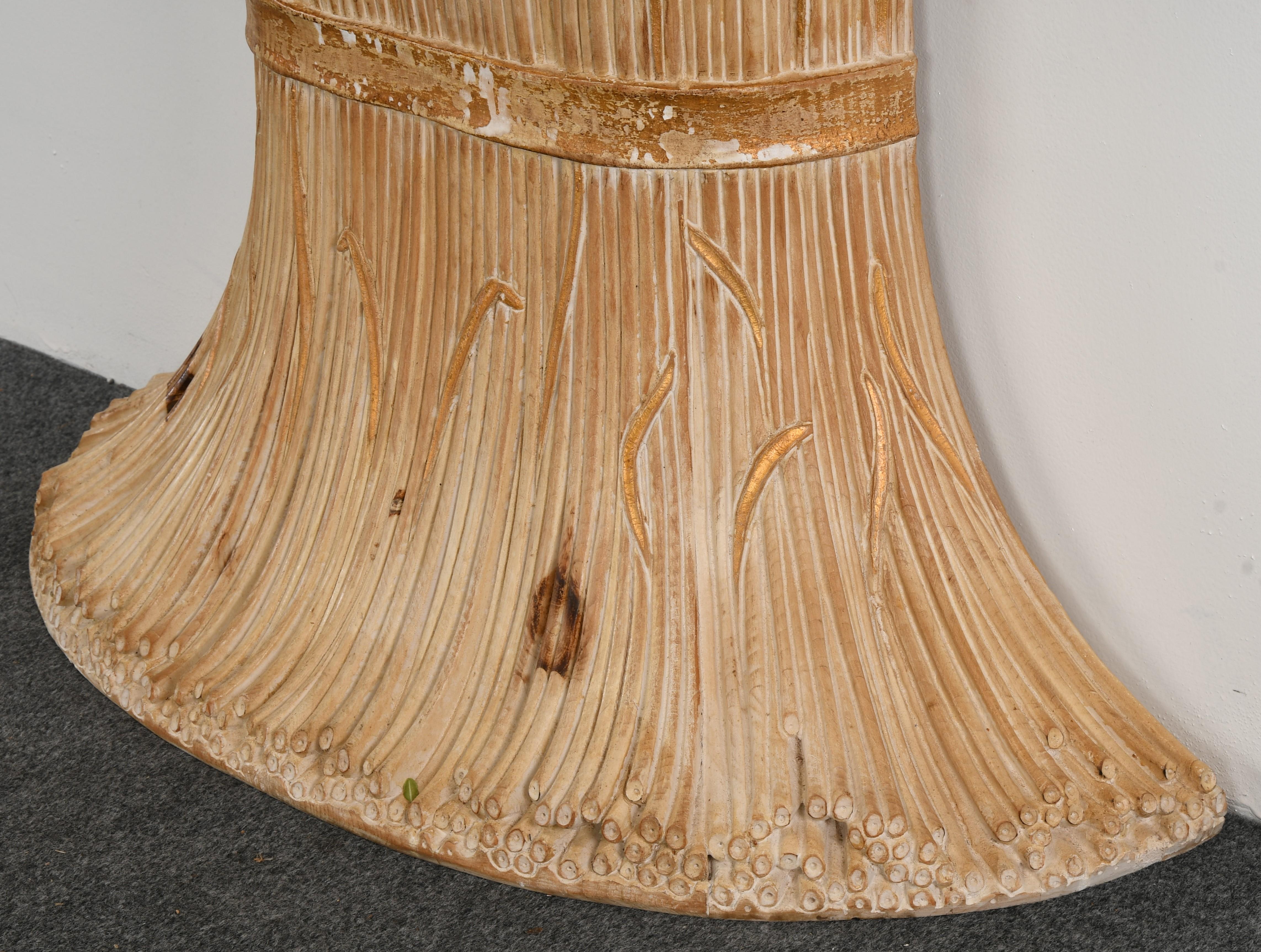 Glass Chelini Hand Carved Wheat Sheaf Console, 20th Century