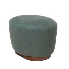 Pouf ovale blu Chelini Spot