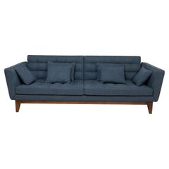 Chelini Yvan 3-Seater Blue Sofa