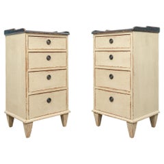 Chelsa Textile Gustavian Style Distressed Bedside Tables