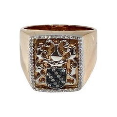Bague signet Chelsea en diamants noirs et blancs, par Martyn Lawrence Bullard