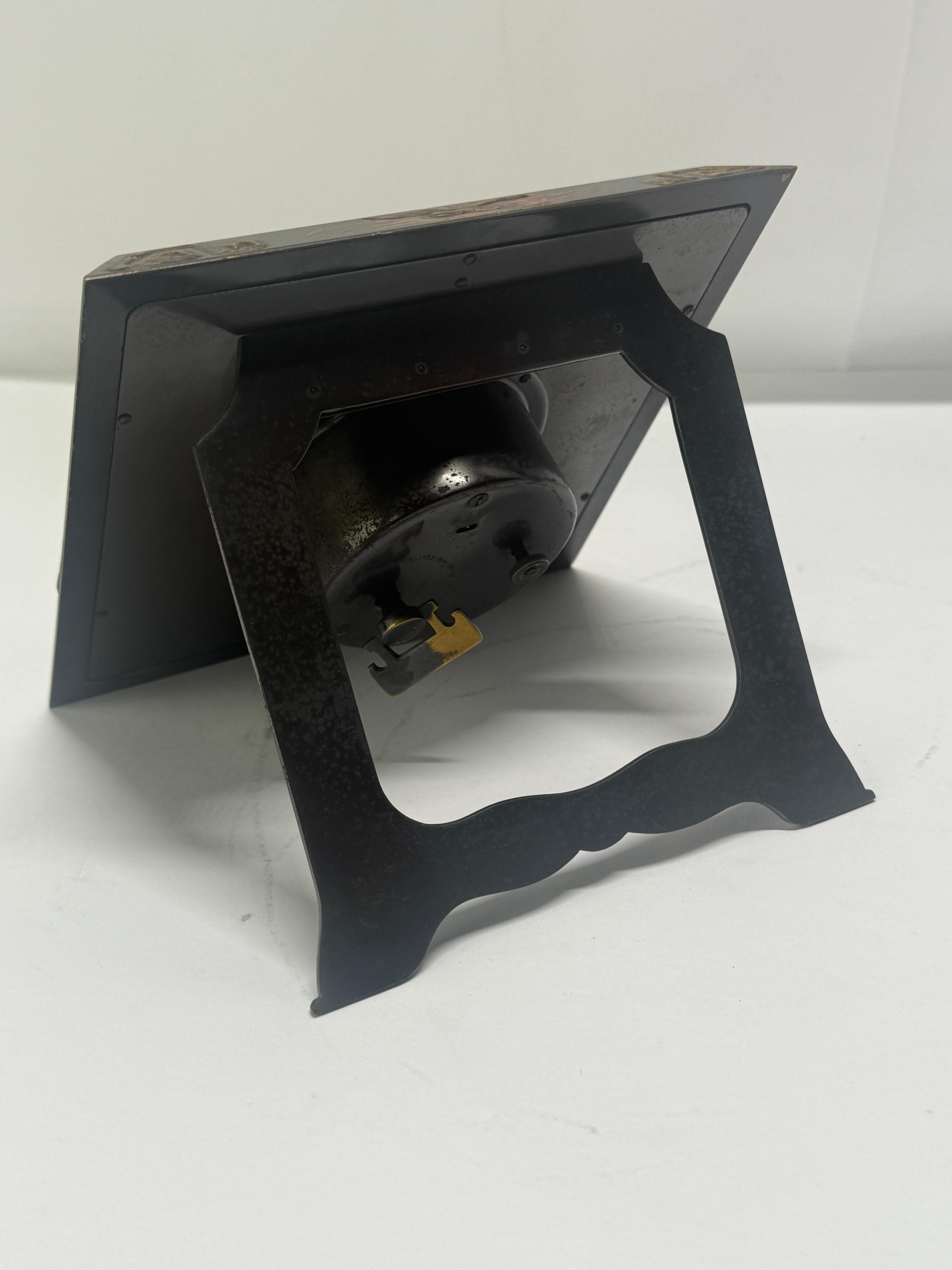 Chelsea Chinoiserie Japanned Desk Clock, Boston, c. 1925 For Sale 3