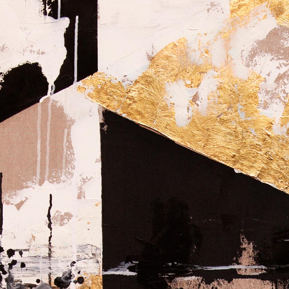 Absence II - 21st Cent, Contemporary, Abstract Painting, Oil and Gold Leaf 3
