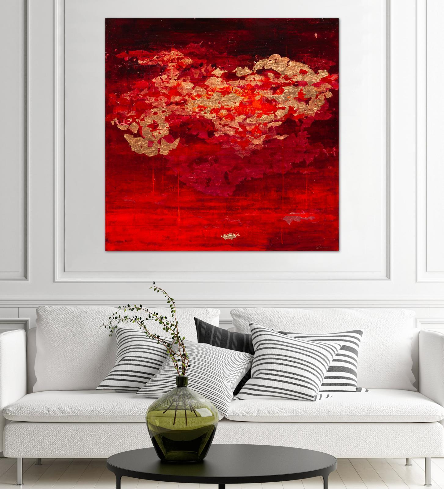 Astratto con oro - XXI secolo, Olio, astratto, notte, foglia d'oro - Painting di Chelsea Davine