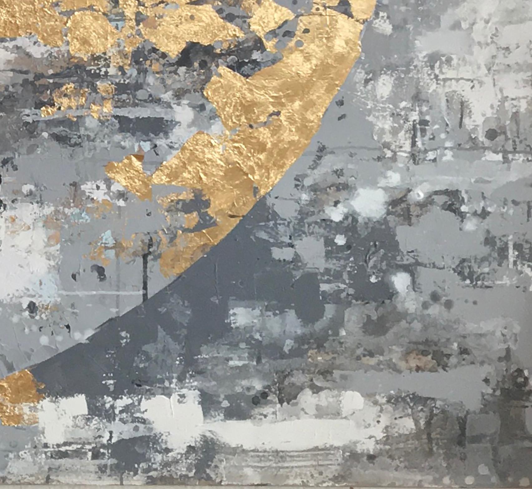 April Moon - 21st Century, Contemporary, Abstract Painting, Gold Leaf 1