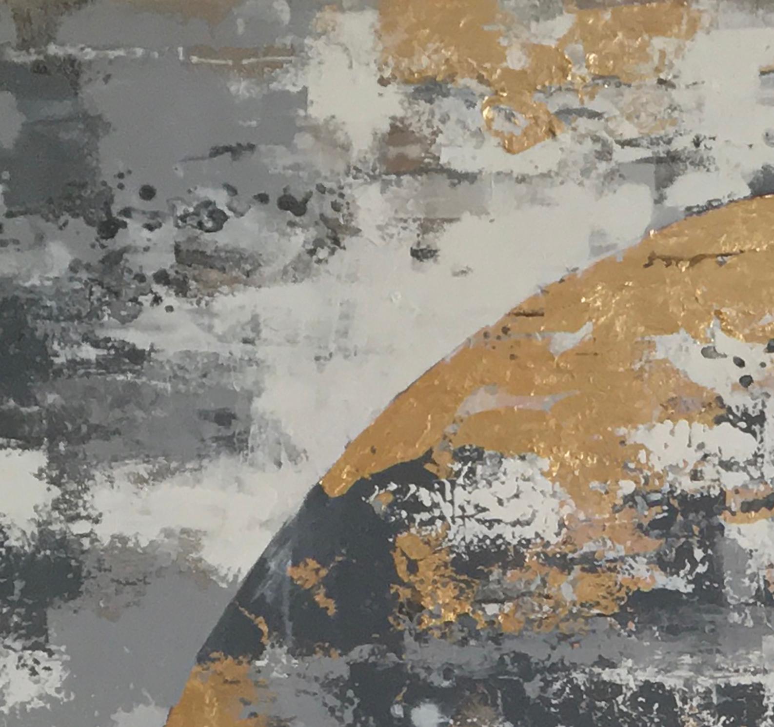 April Moon - 21st Century, Contemporary, Abstract Painting, Gold Leaf 2