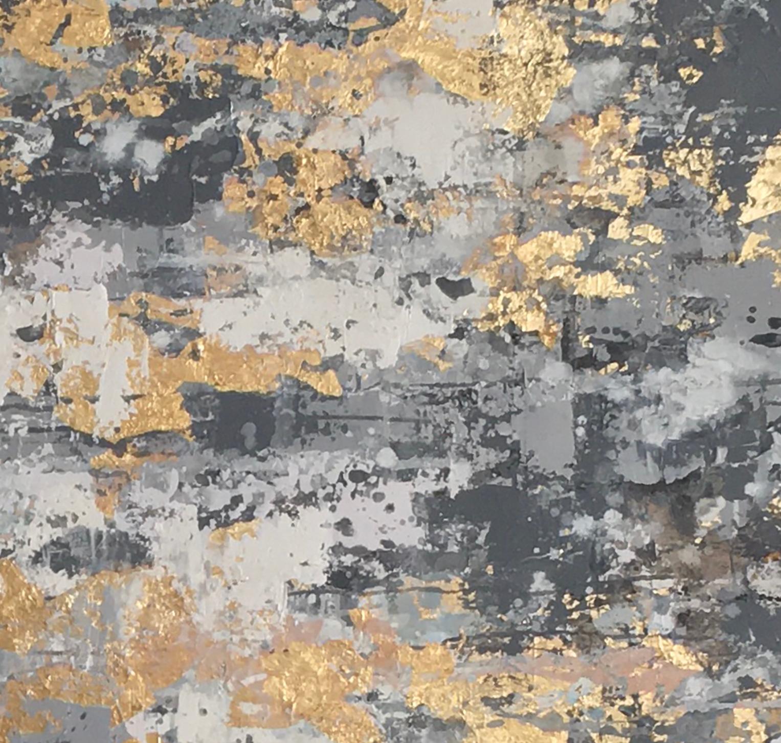 April Moon - 21st Century, Contemporary, Abstract Painting, Gold Leaf 4