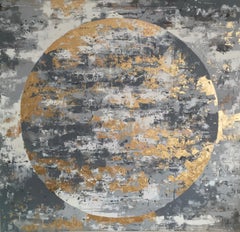 April Moon - 21st Century, Contemporary, Abstract Painting, Gold Leaf