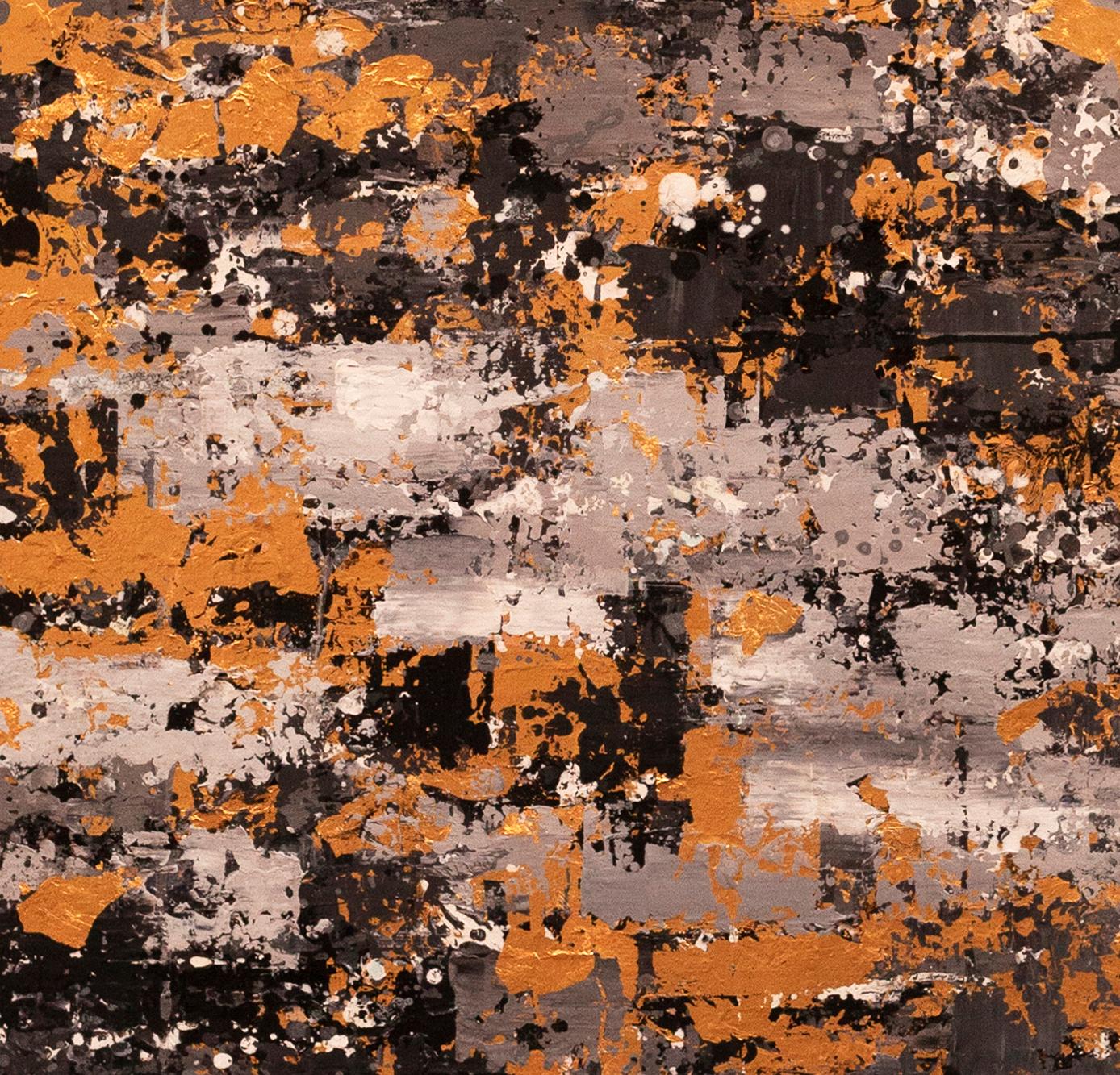 Luna Negra Y Dorada - Siglo XXI, Contemporáneo, Pintura Abstracta, Pan de Oro 2