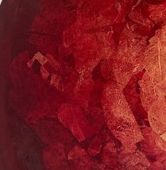 Cadmium Red with Gold - 21st Century, Oil painting, gold leaf, abstract, fall