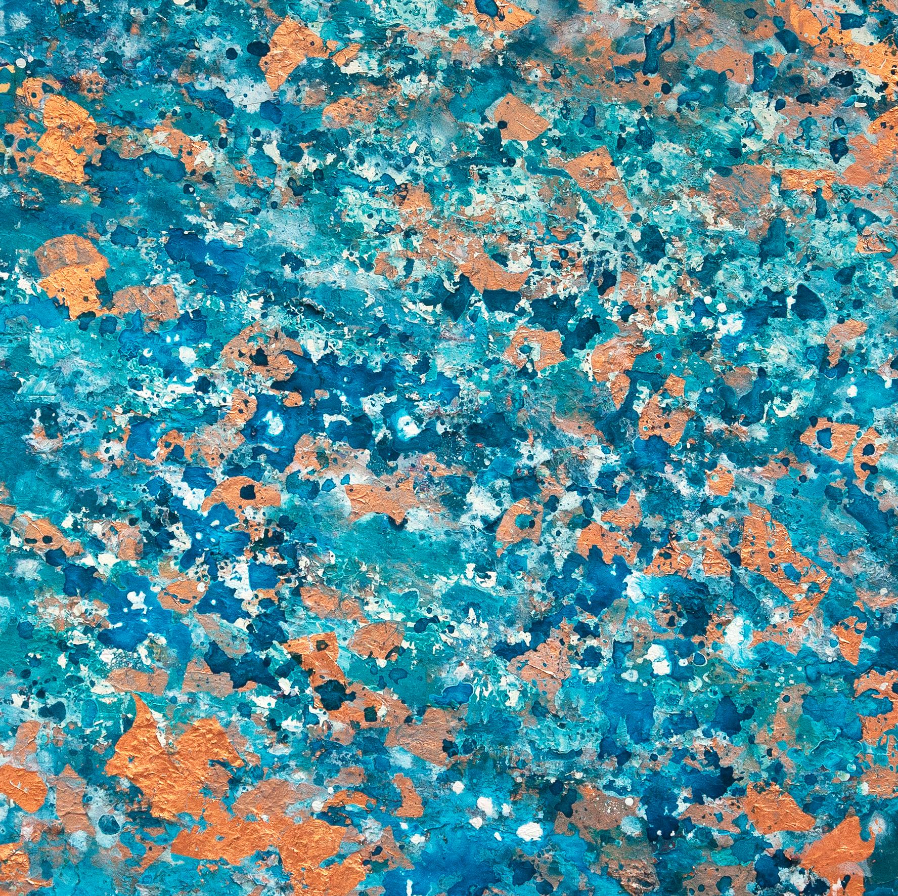 Calella - 21st Century, Contemporary, Abstract Painting, Copper Leaf, Steel 1