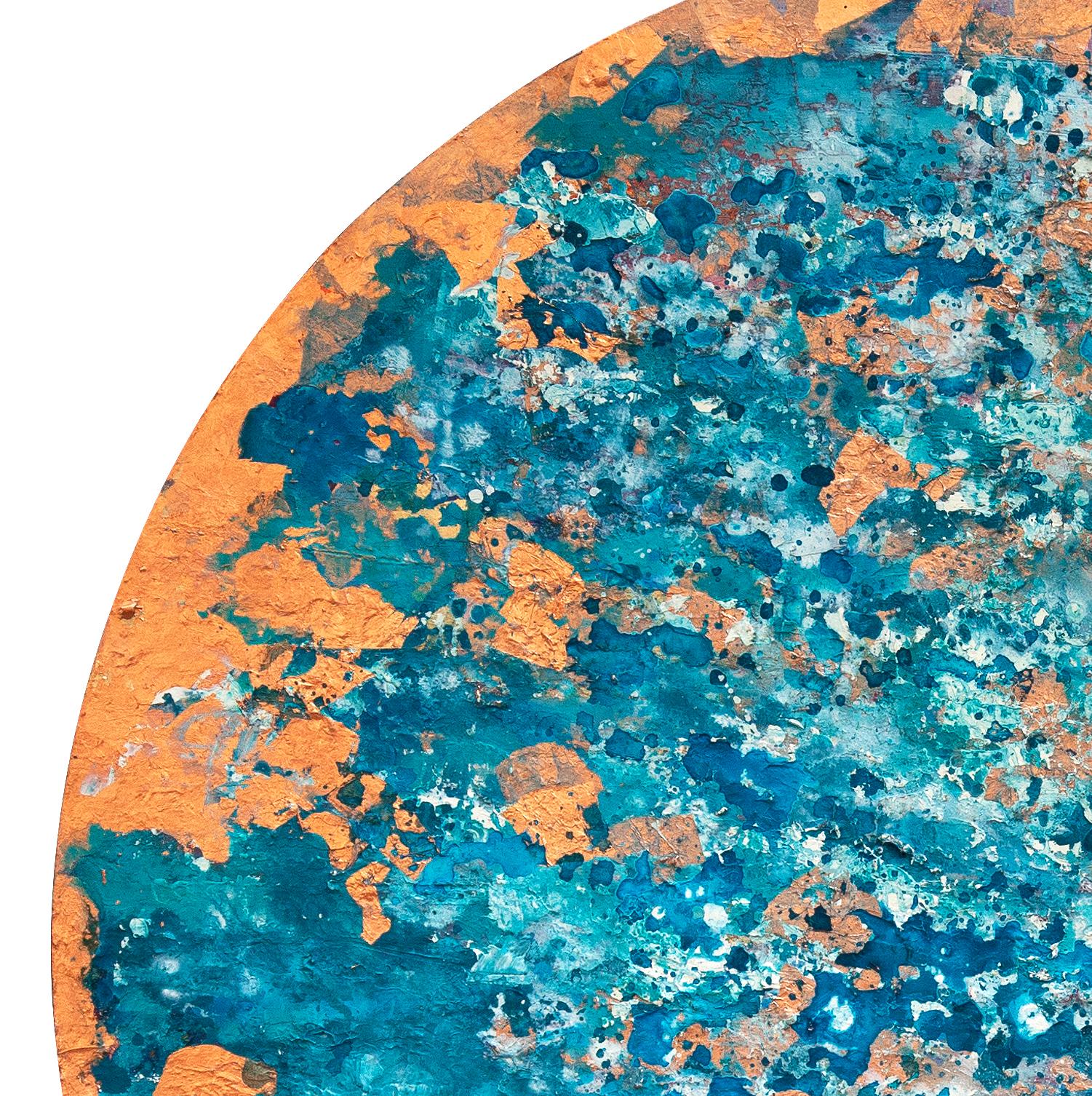 Calella - 21st Century, Contemporary, Abstract Painting, Copper Leaf, Steel 2