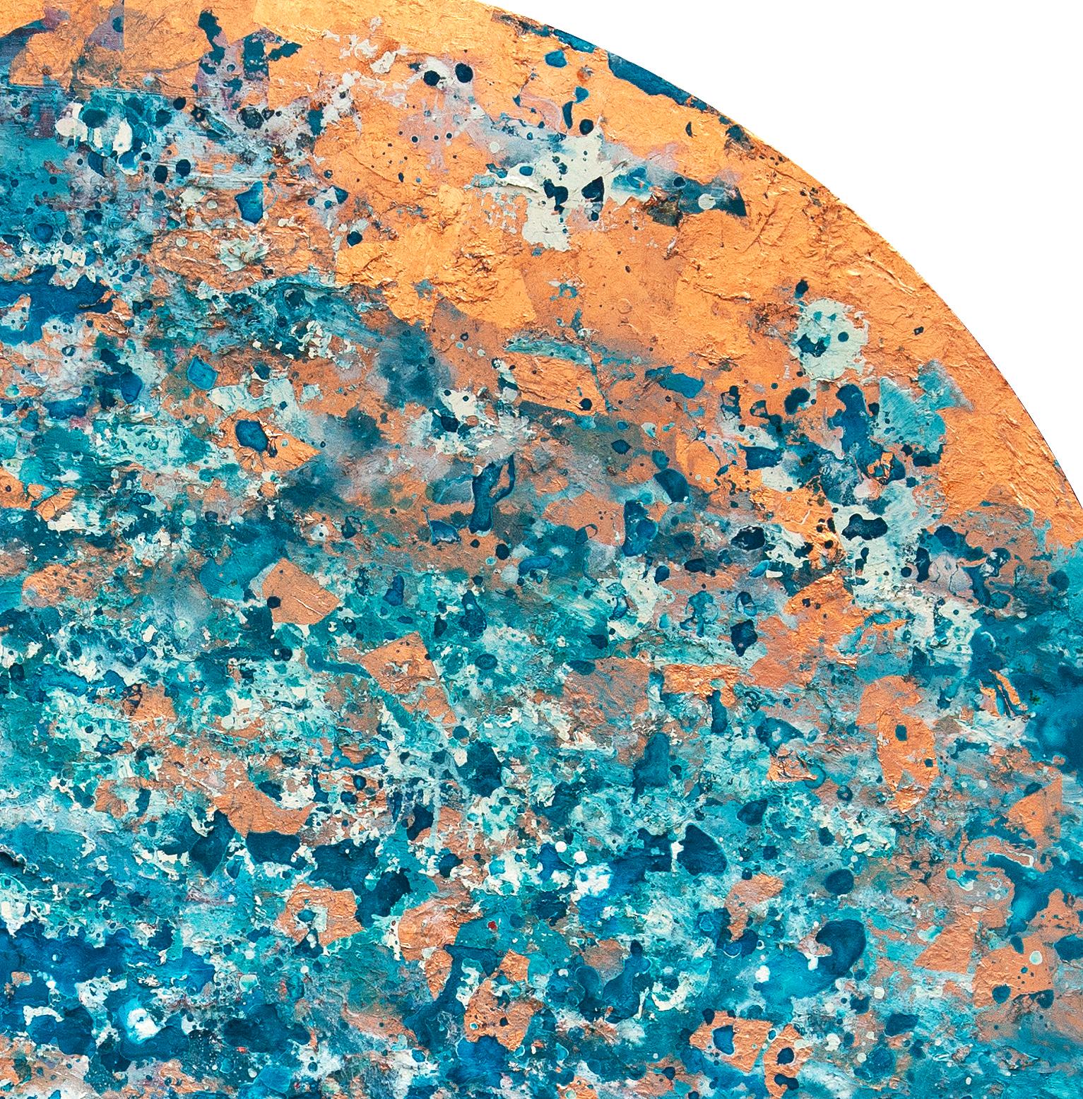 Calella - 21st Century, Contemporary, Abstract Painting, Copper Leaf, Steel 3