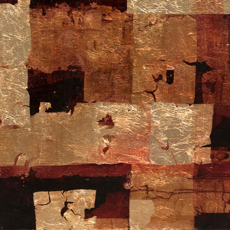Chiaroscuro Abstract - 21st Century, Contemporary, Abstract Painting, Gold Leaf 2