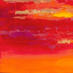 Dusk At Sea - 21st Century, Contemporary, Abstract Painting, Gold Leaf