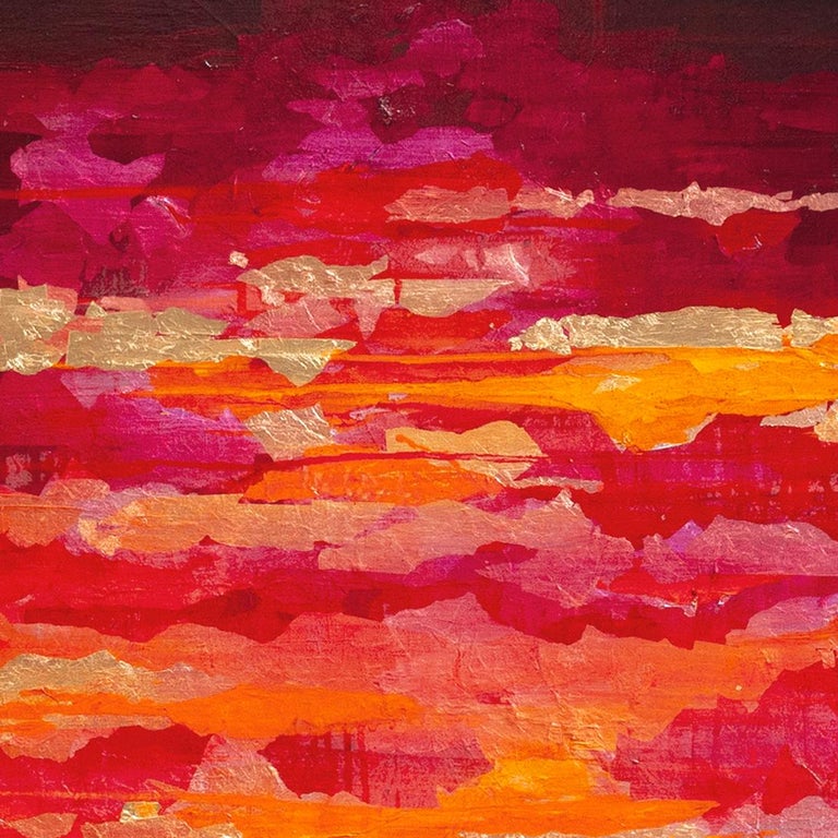 Dusk At Sea - 21st Century, Contemporary, Abstract Painting, Gold Leaf For Sale 2