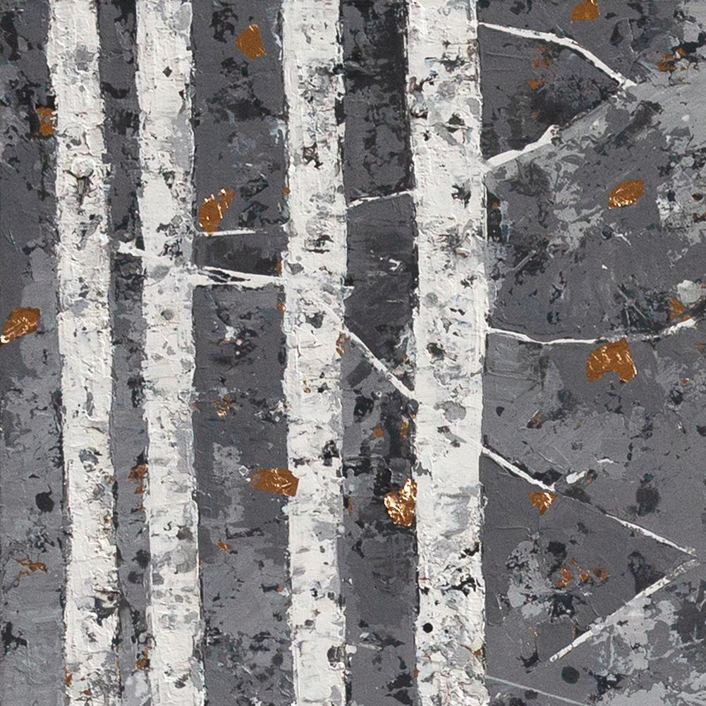 El Bosque Nevado - 21st Century, Contemporary, Abstract Painting, Gold, Forest 2