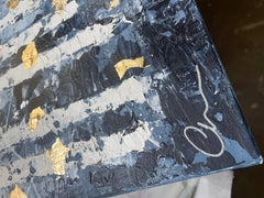 Primera nevada - Siglo XXI, Óleo, pan de oro, abstracto, invierno