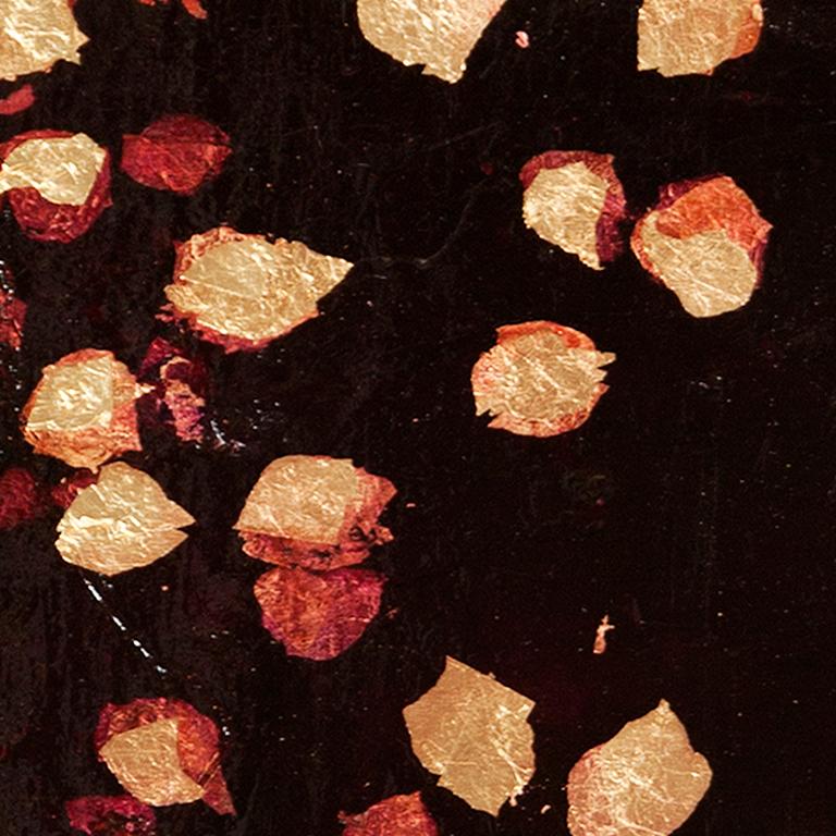 Floating Golden Leaves - 21st Cent, Contemporary, Abstract Painting, Gold Leaf 2
