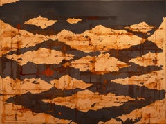 Half Light On Steel II - 21st Century, Contemporary, Painting, Gold Leaf, Steel